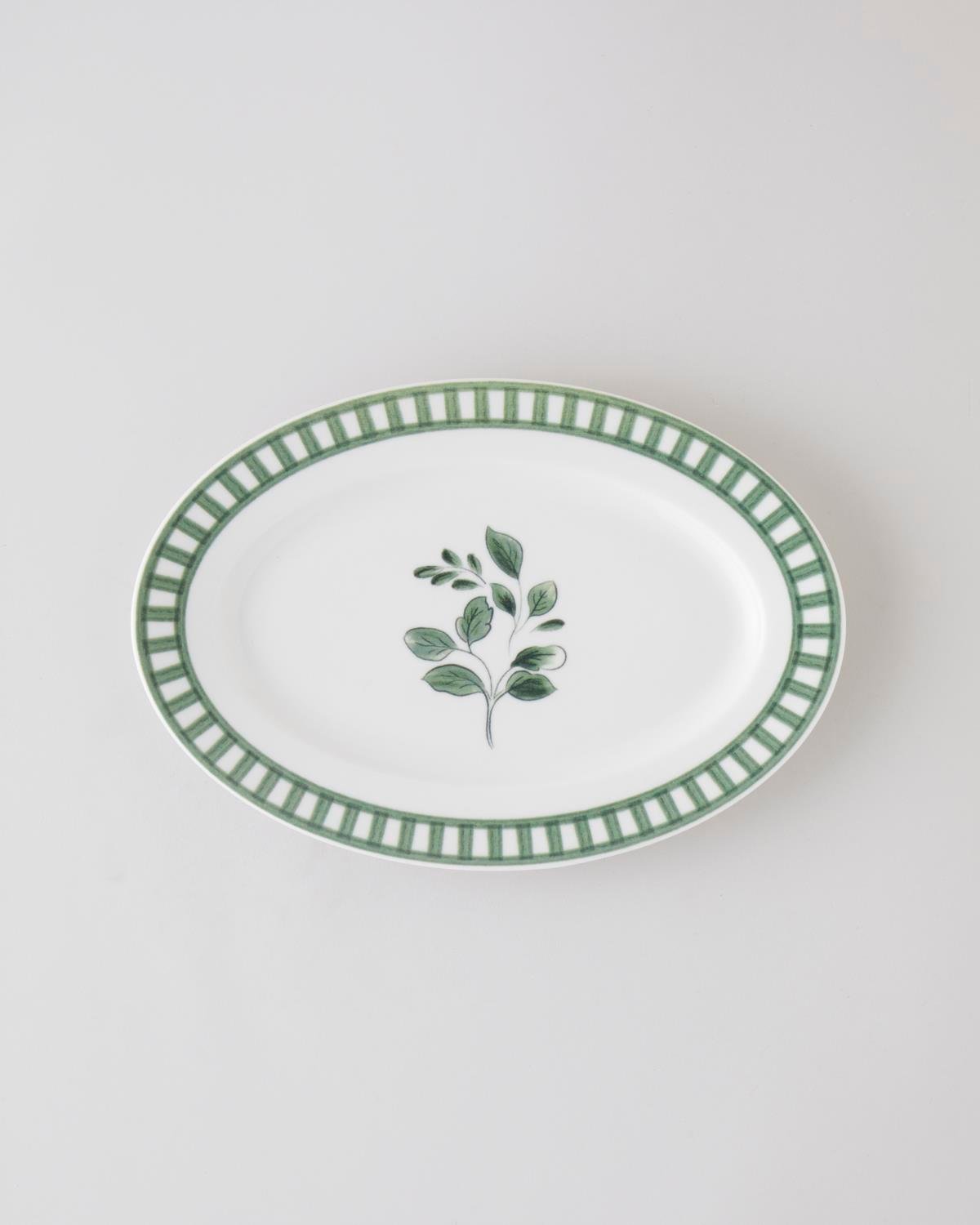 Gardenia Porselen Kayık Tabak 30 cm Yeşil