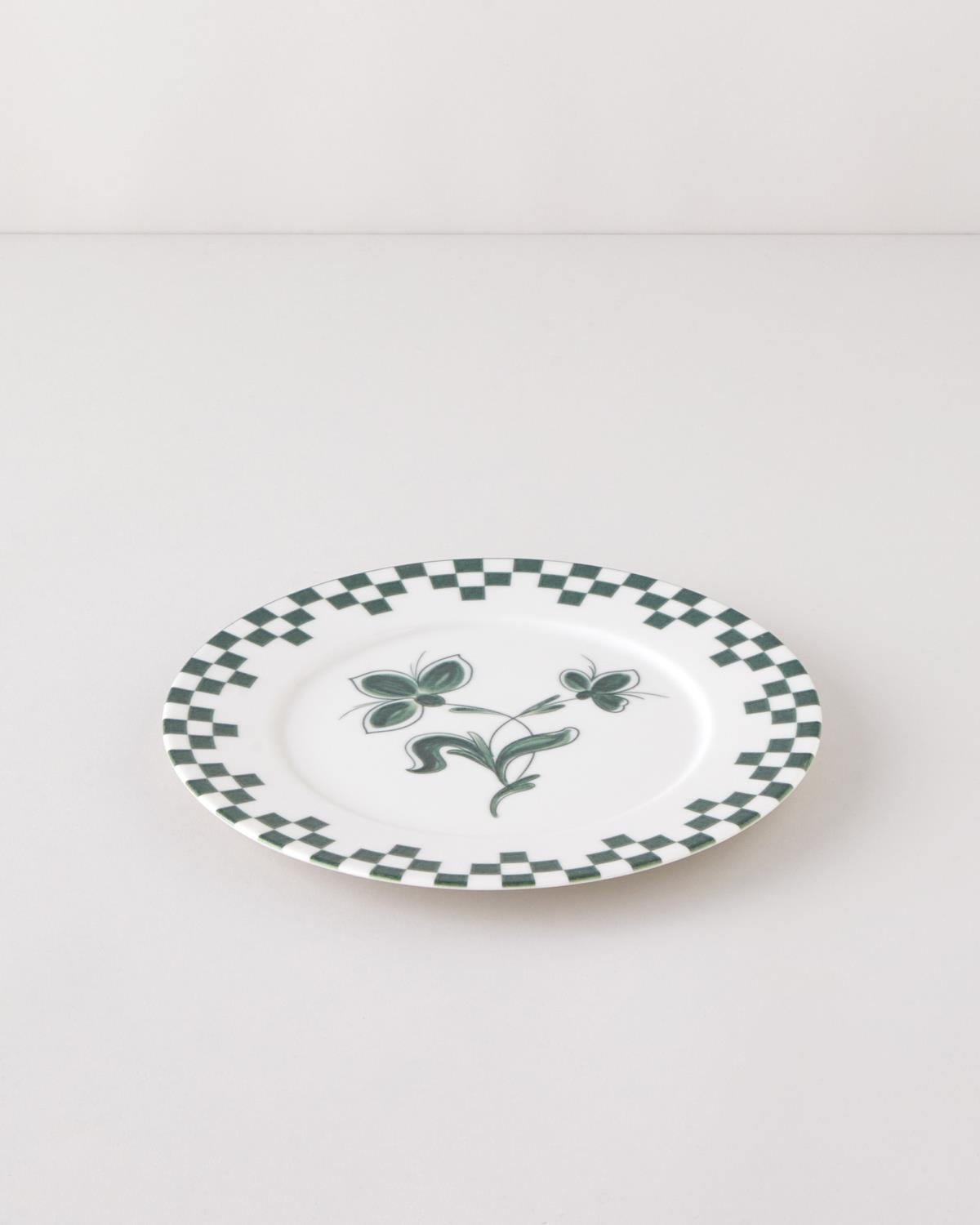 Gardenia Porselen Servis Tabağı 25 cm Yeşil