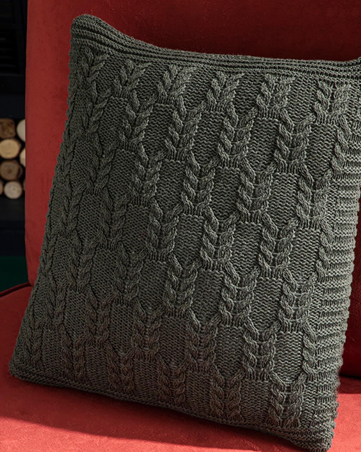 Gemma Triko Kırlent Kılıfı 40x40 cm Koyu Yeşil