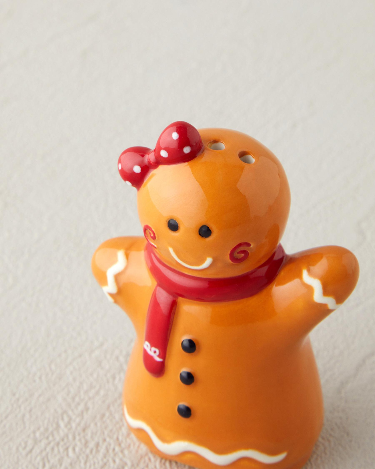 Gingerman Seramik 2'li Tuzluk - Biberlik 7x8 cm Kahverengi