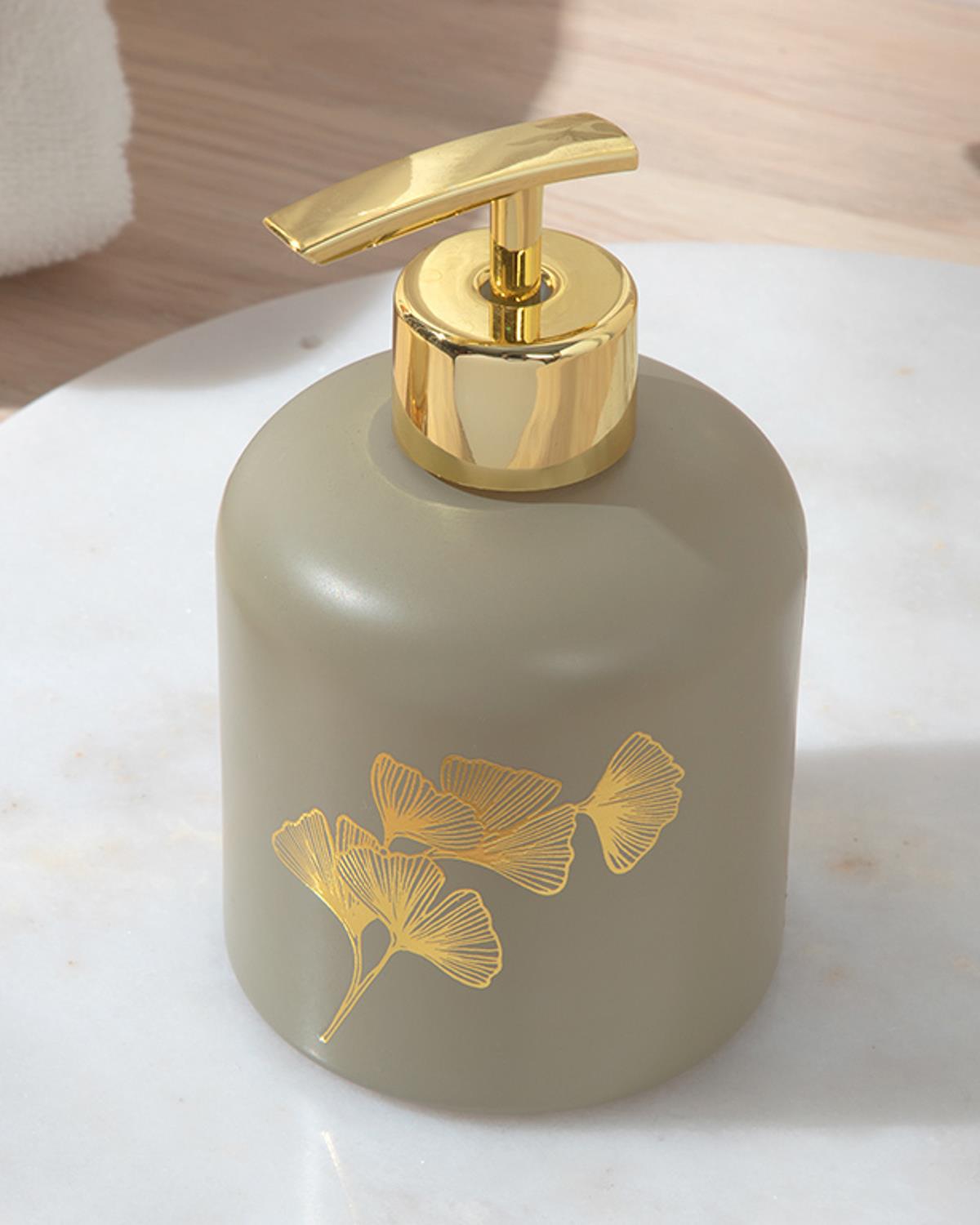 Gingko Cam Banyo Sıvı Sabunluk Bej