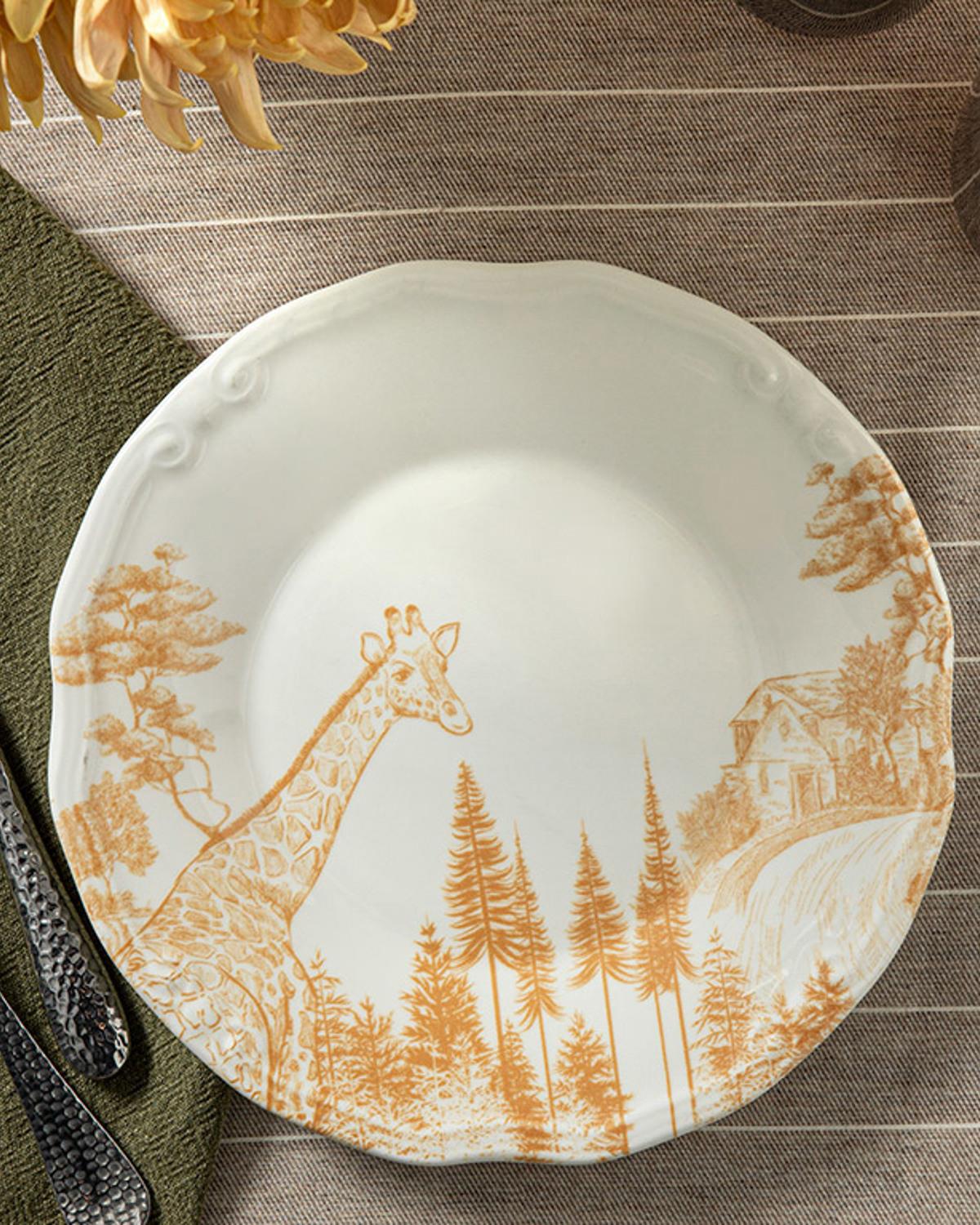 Giraffe Porselen Pasta Tabağı 20 cm Turuncu
