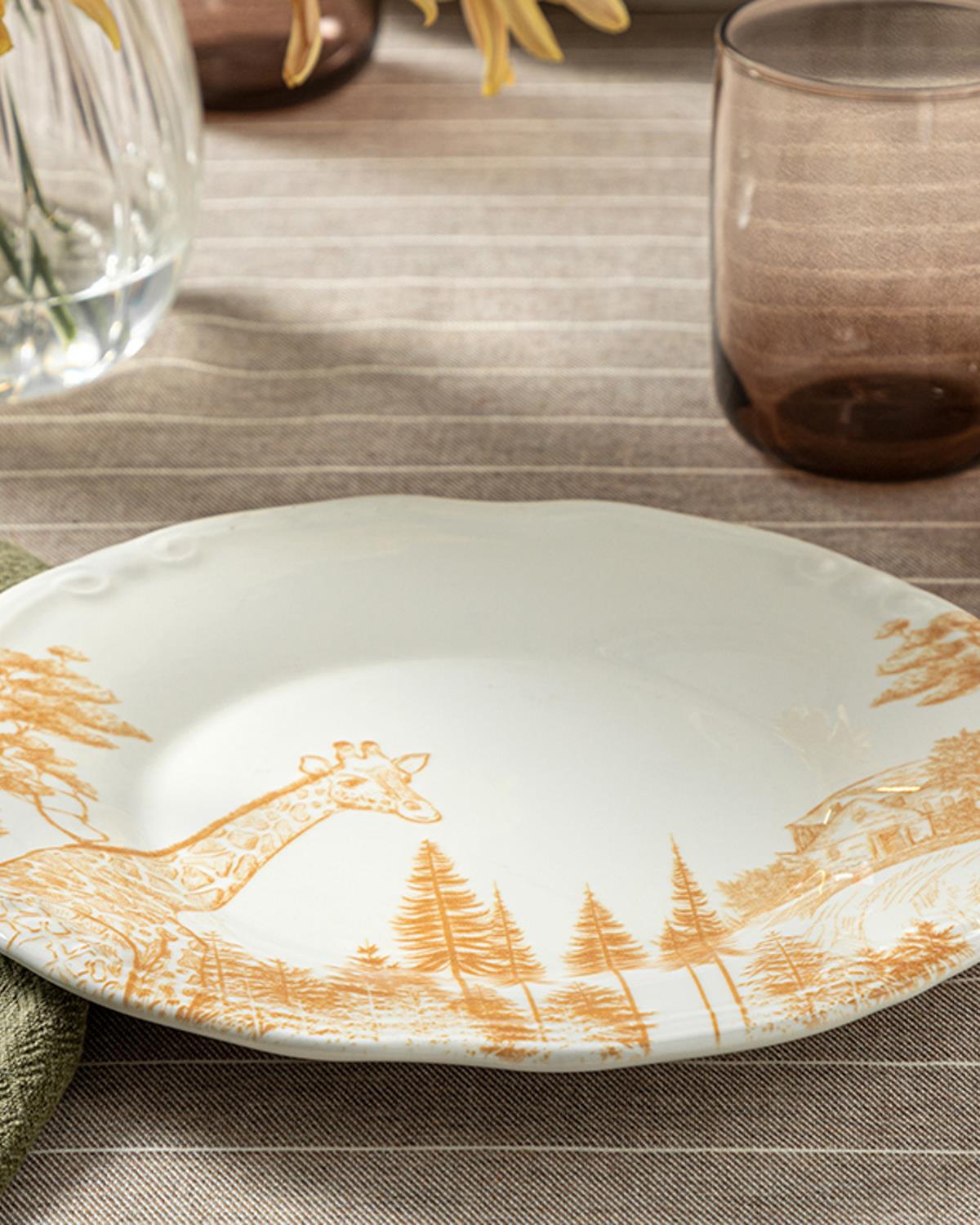 Giraffe Porselen Pasta Tabağı 20 cm Turuncu