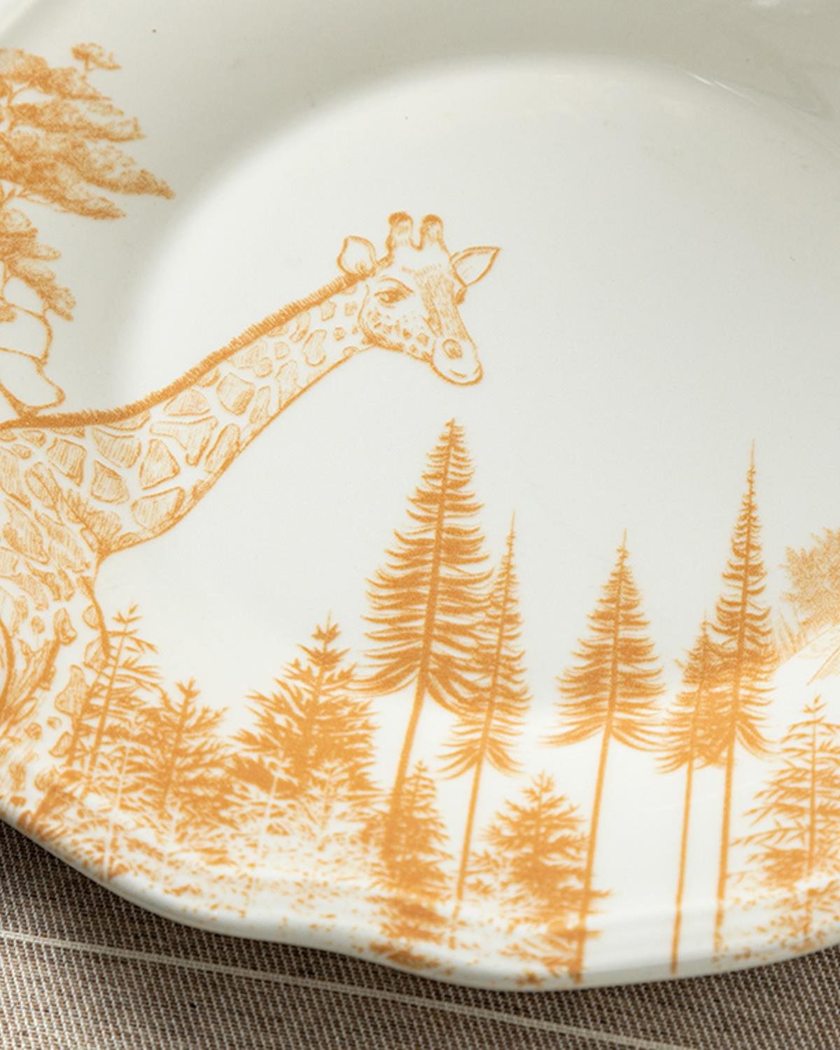 Giraffe Porselen Pasta Tabağı 20 cm Turuncu