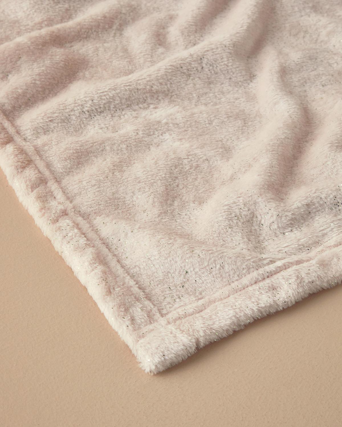Gleamy Varak Baskılı Super Soft Tv Battaniyesi Krem