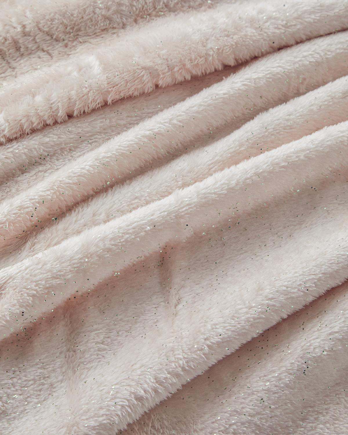 Gleamy Varak Baskılı Super Soft Tv Battaniyesi Krem