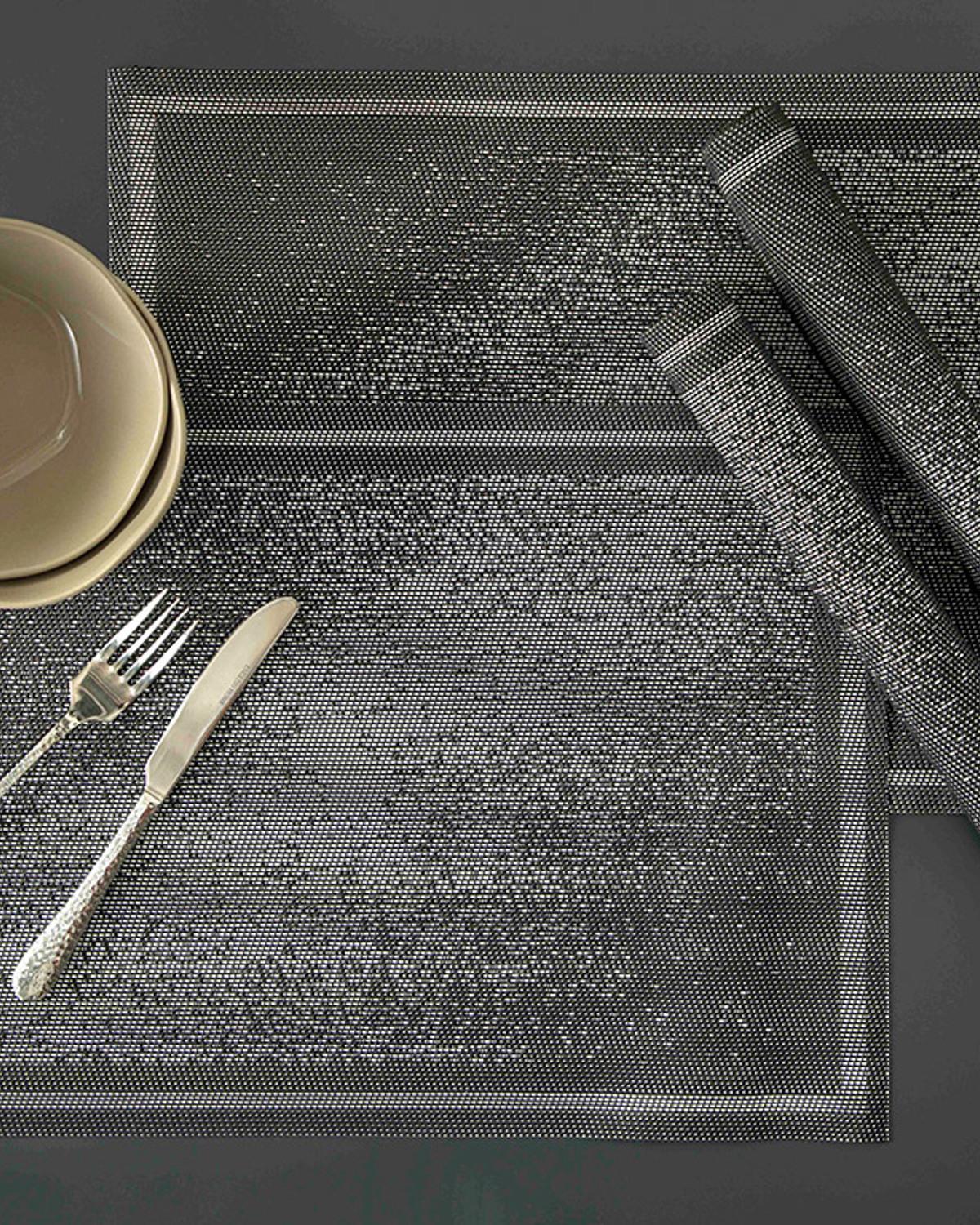 Glitz Pvc 4'lü Amerikan Servis 30x45 cm Antrasit