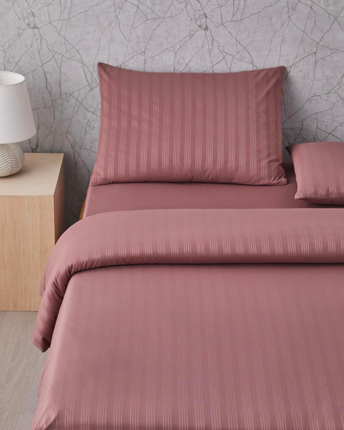 Glossy Kolay Ütülenir Perkal Çift Kişilik Nevresim Takımı 200x220 cm Sisli Mürdüm