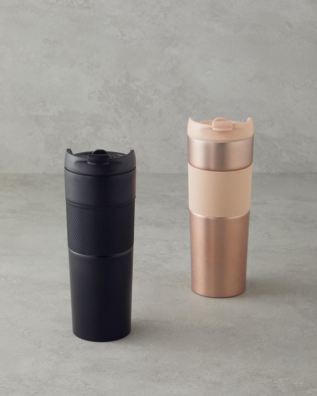 Glow Çelik French Pressli Travel Mug 450 ml Pembe