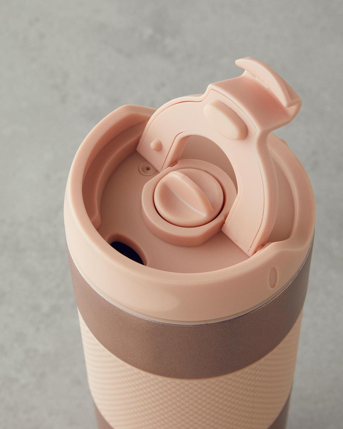 Glow Çelik French Pressli Travel Mug 450 ml Pembe