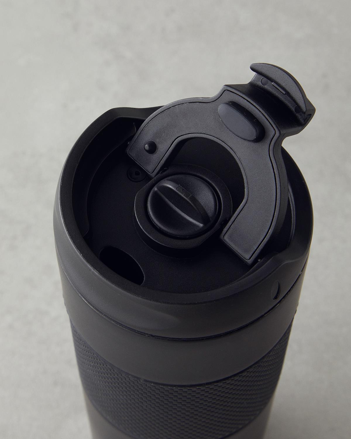 Glow Çelik French Pressli Travel Mug 450 ml Siyah