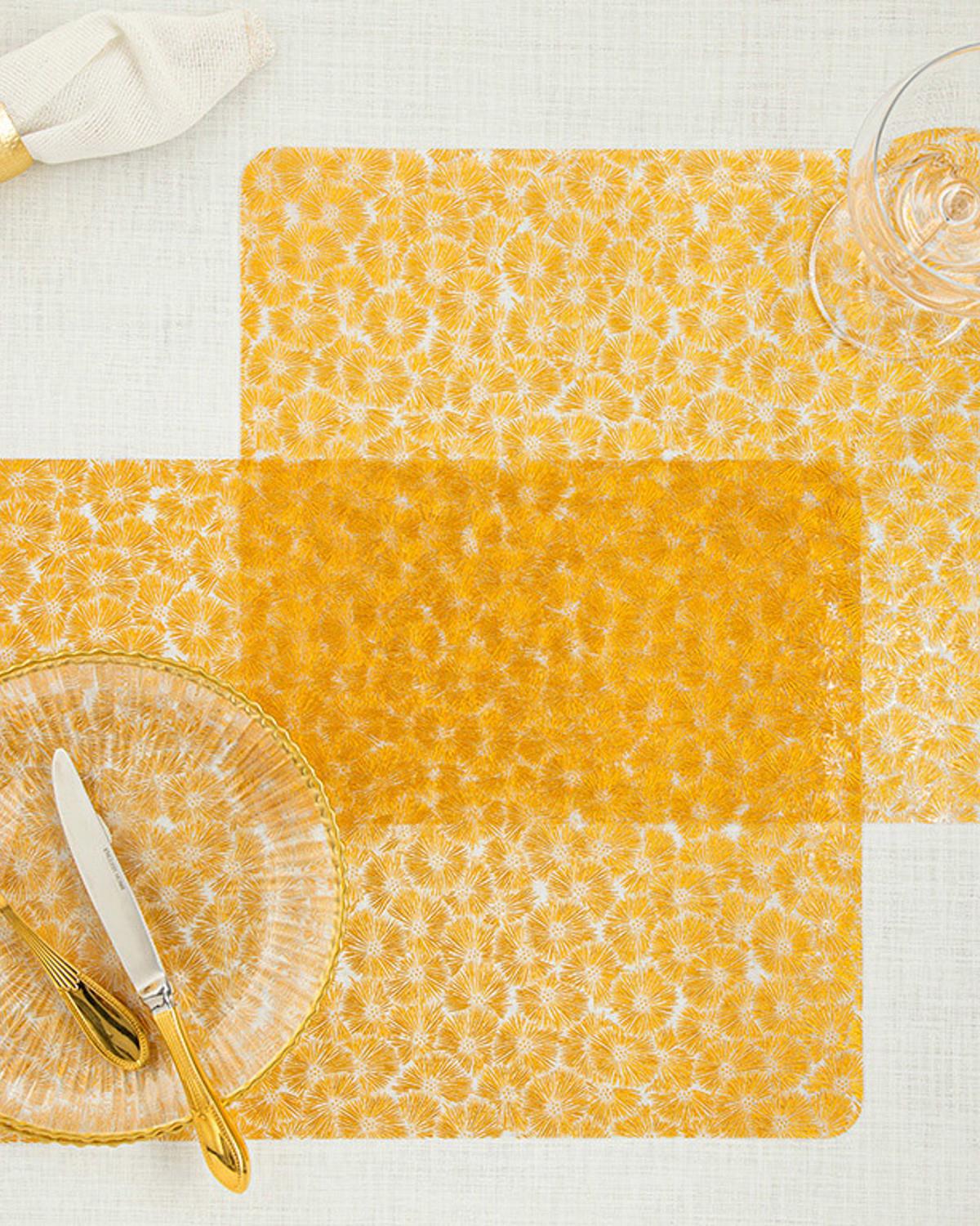 Golden Flower Pvc 2'li Amerikan Servis 30x45 cm Gold