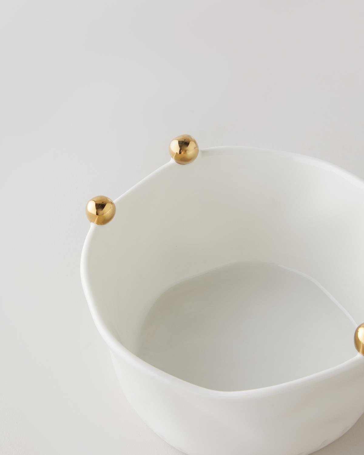 Golden Gleam Porselen Kase 15 cm Beyaz-Gold