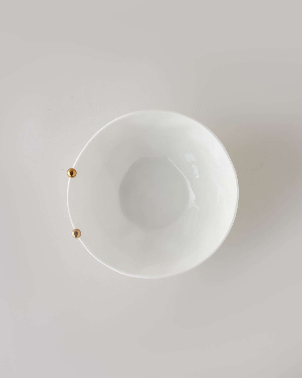 Golden Gleam Porselen Kase 15 cm Beyaz-Gold