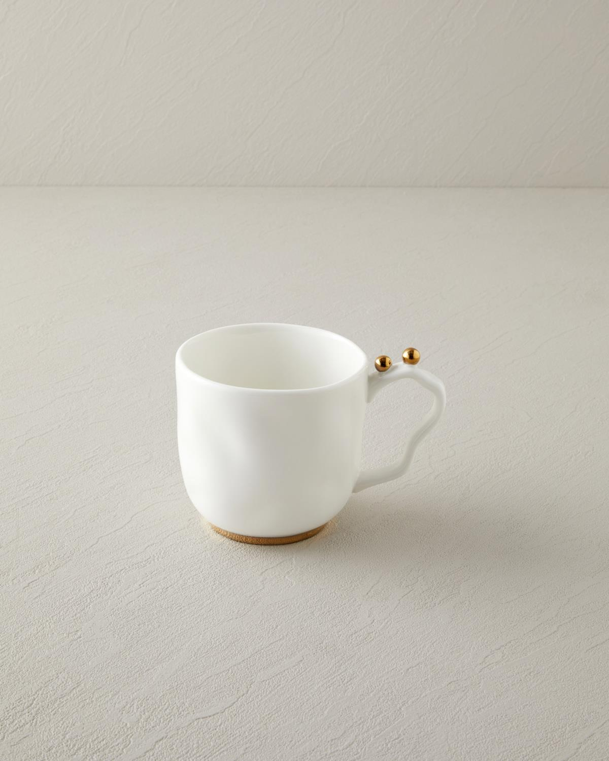 Golden Gleam Porselen Kupa 440 ml Beyaz-Gold