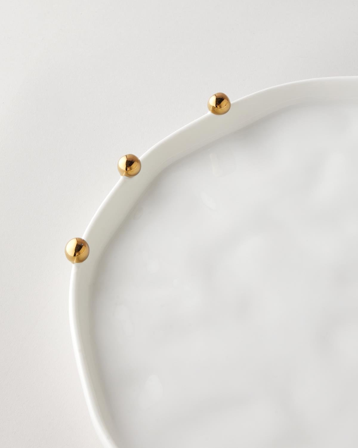 Golden Gleam Porselen Supla 34 cm Beyaz-Gold