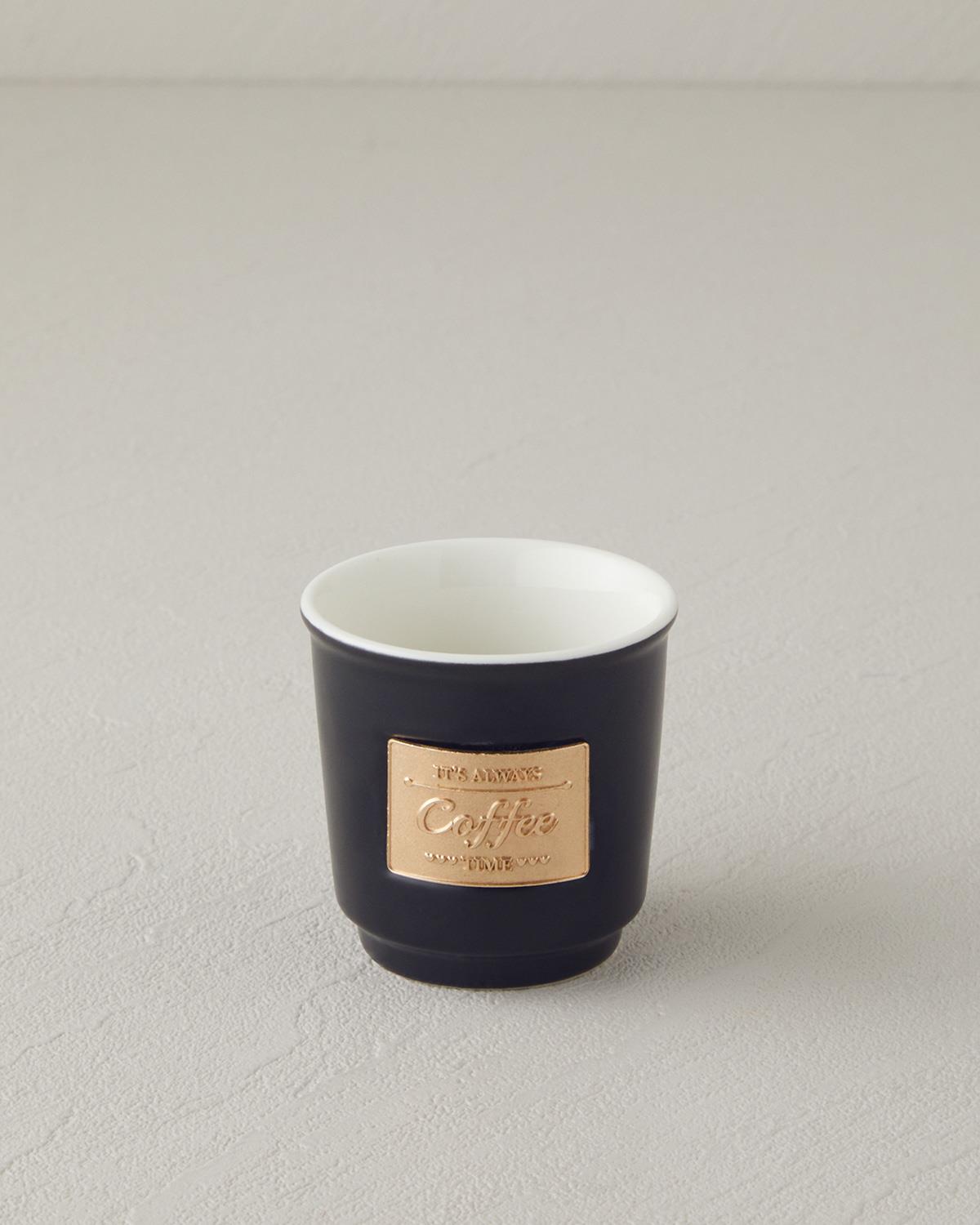 Goldy New Bone China Espresso Fincan 90 ml Siyah-Gold
