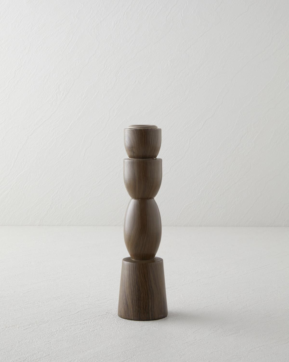 Grace Şamdan 20,5 cm Koyu Kahverengi