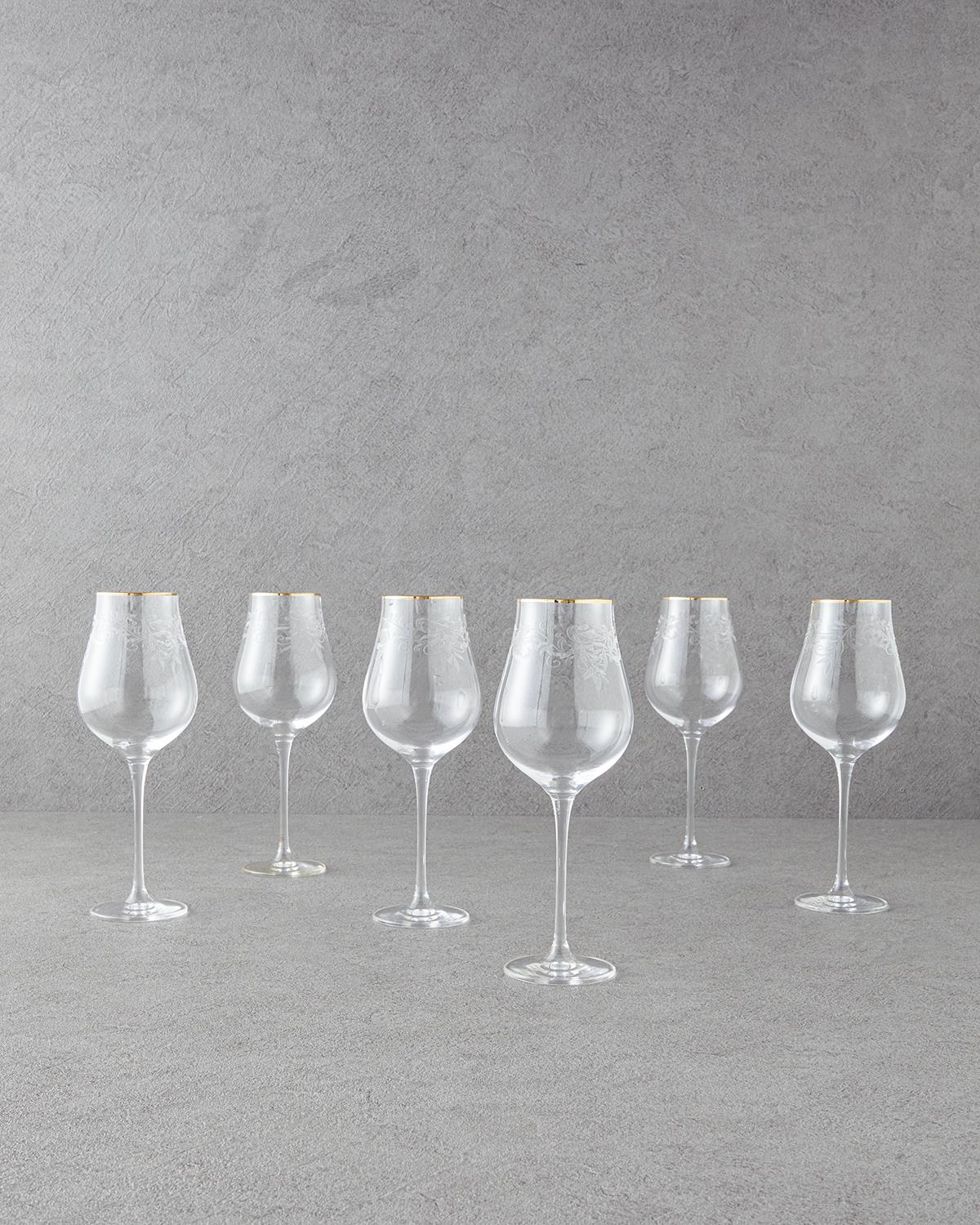Gracy Kristalin 6'lı Kadeh 400 ml Gold