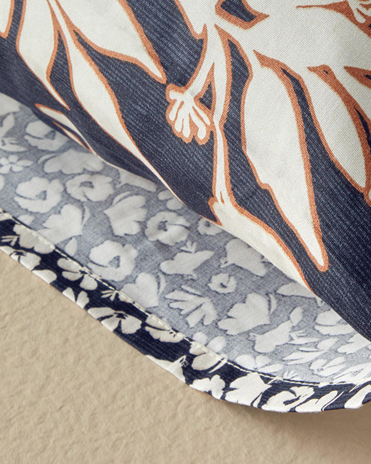 Grandiflora Dijital Baskılı Soft Cotton 2'li Yastık Kılıfı Antrasit- Terracotta