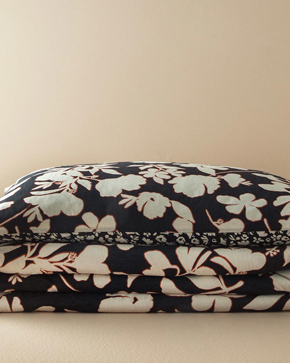 Grandiflora Dijital Baskılı Soft Cotton Tek Kişilik Nevresim Seti Antrasit- Terracotta
