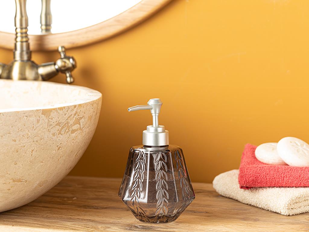 Hailey Cam Banyo Sıvı Sabunluk 300 ml Antrasit