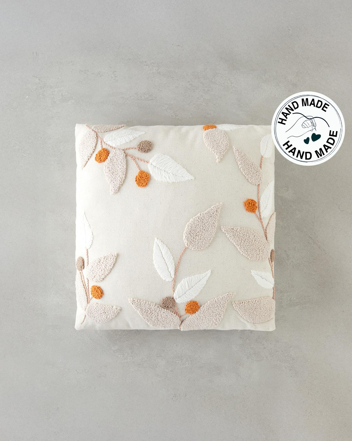 Handmade Kırlent Kılıfı 45x45 cm Ekru