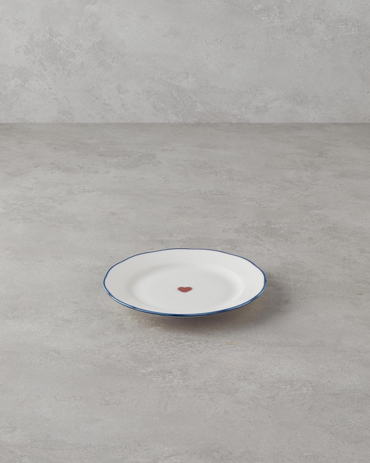 Heartfelt Bone Porselen Pasta Tabağı 19 cm Mavi