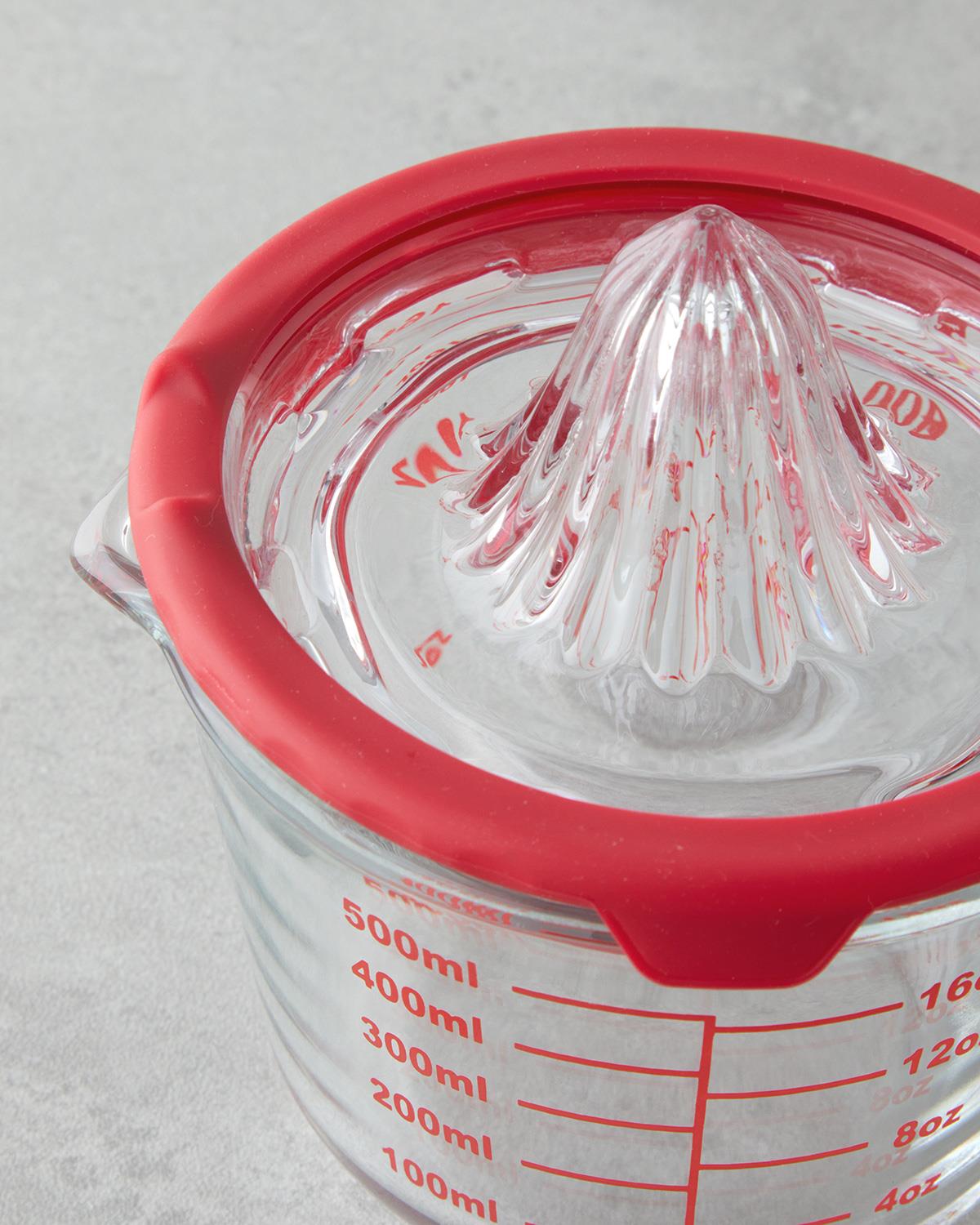 Hecha Cam Narenciye Sıkacaklı Ölçü Kabı Mutfak Gereci 500 ml Kırmızı