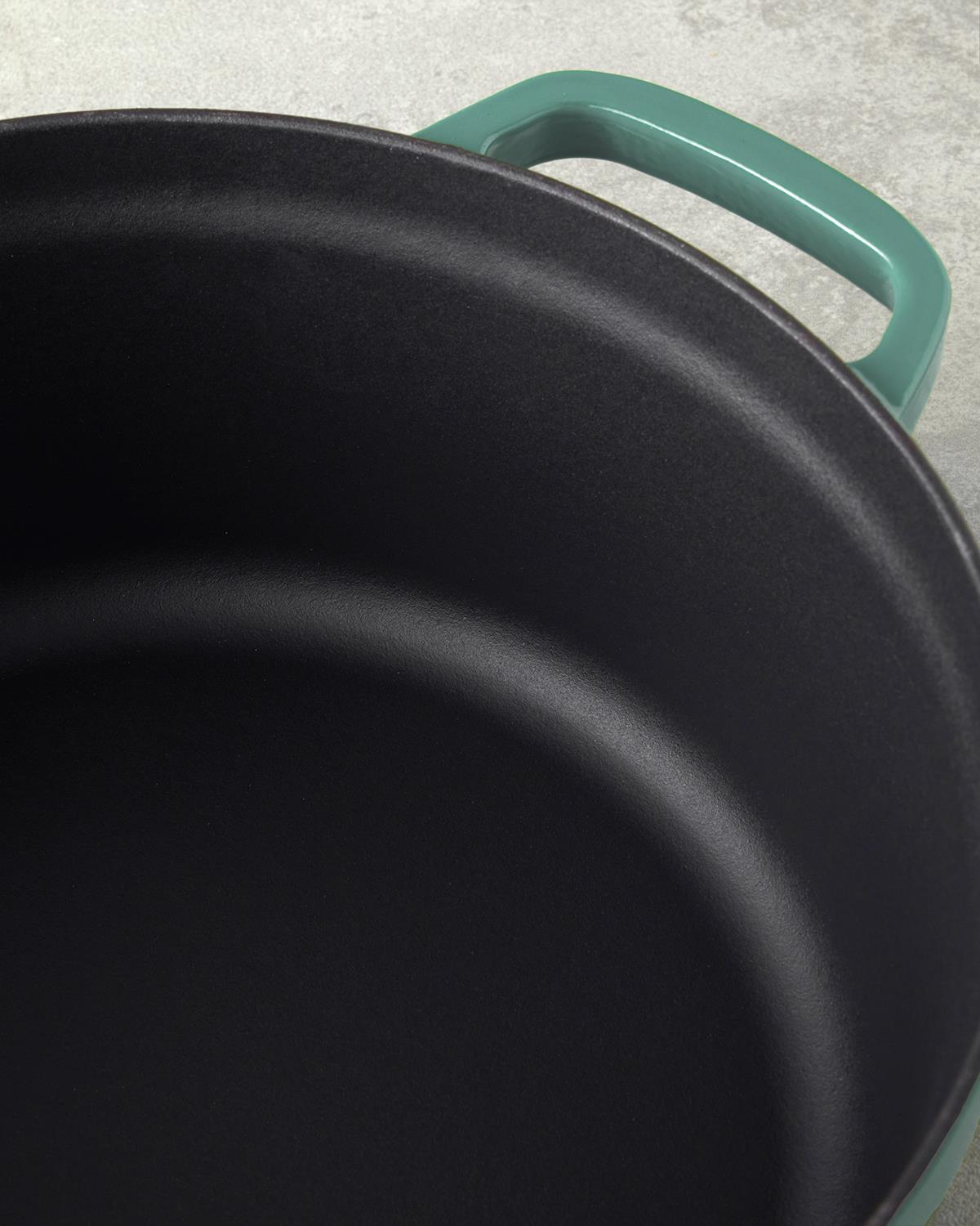 Hecha Demir Döküm Derin Tencere 24 cm Biberiye Yeşili