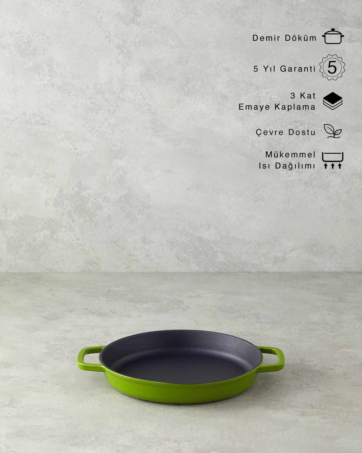 Hecha Demir Döküm Sahan 22 cm Yeşil