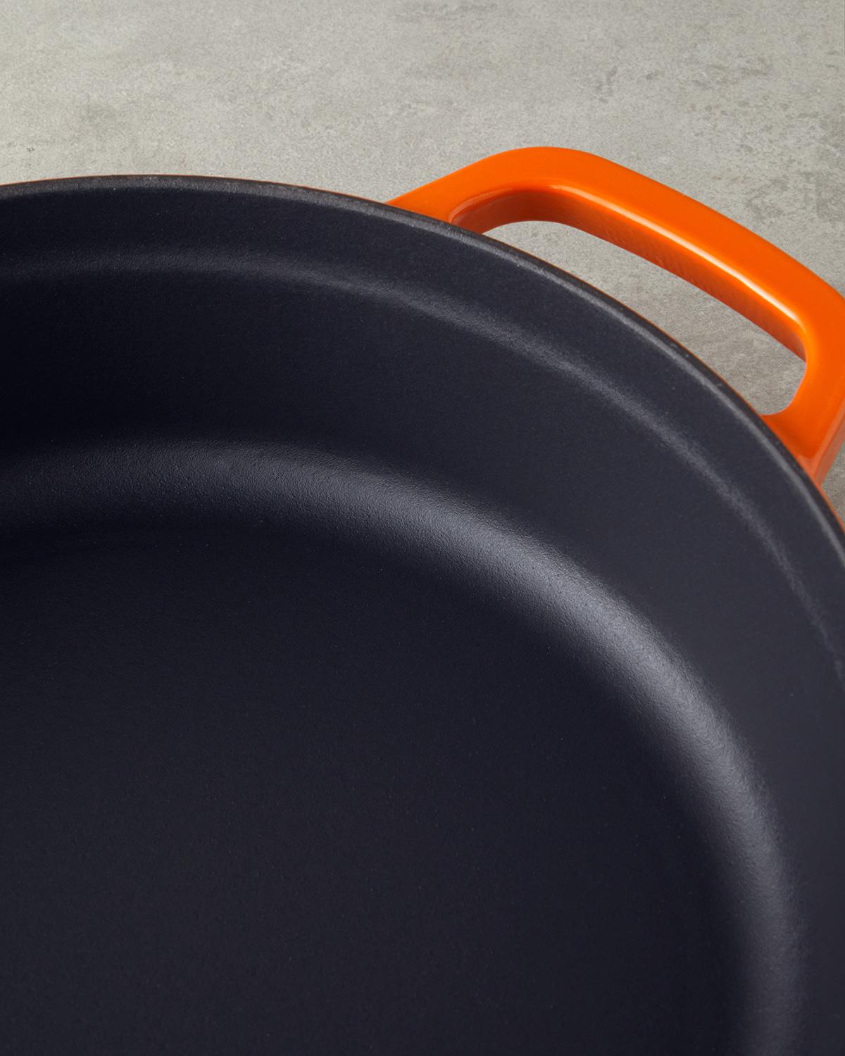 Hecha Demir Döküm Sığ Tencere 28 cm Turuncu