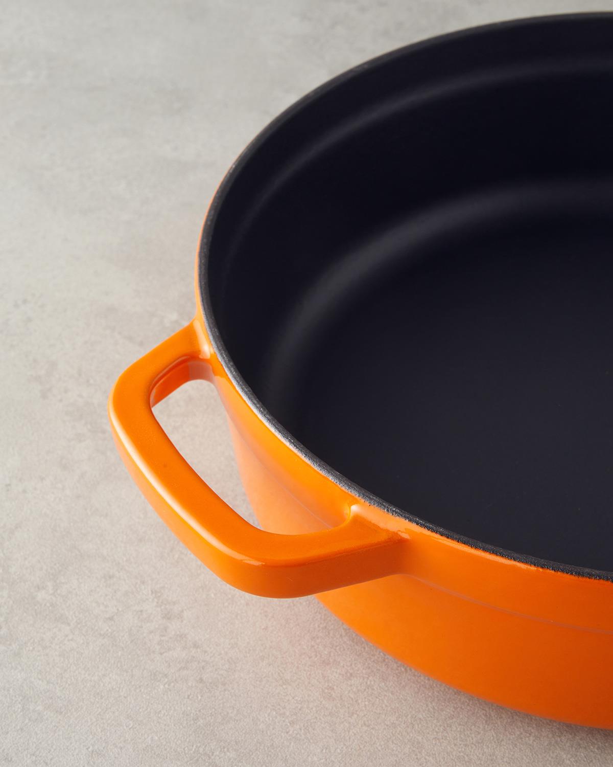 Hecha Demir Döküm Sığ Tencere 28 cm Turuncu