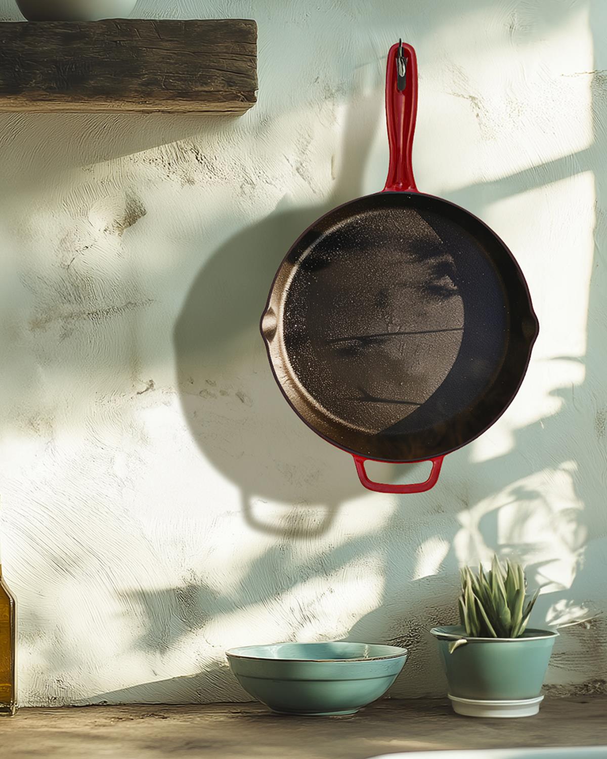 Hecha Demir Döküm Tencere Kırmızı