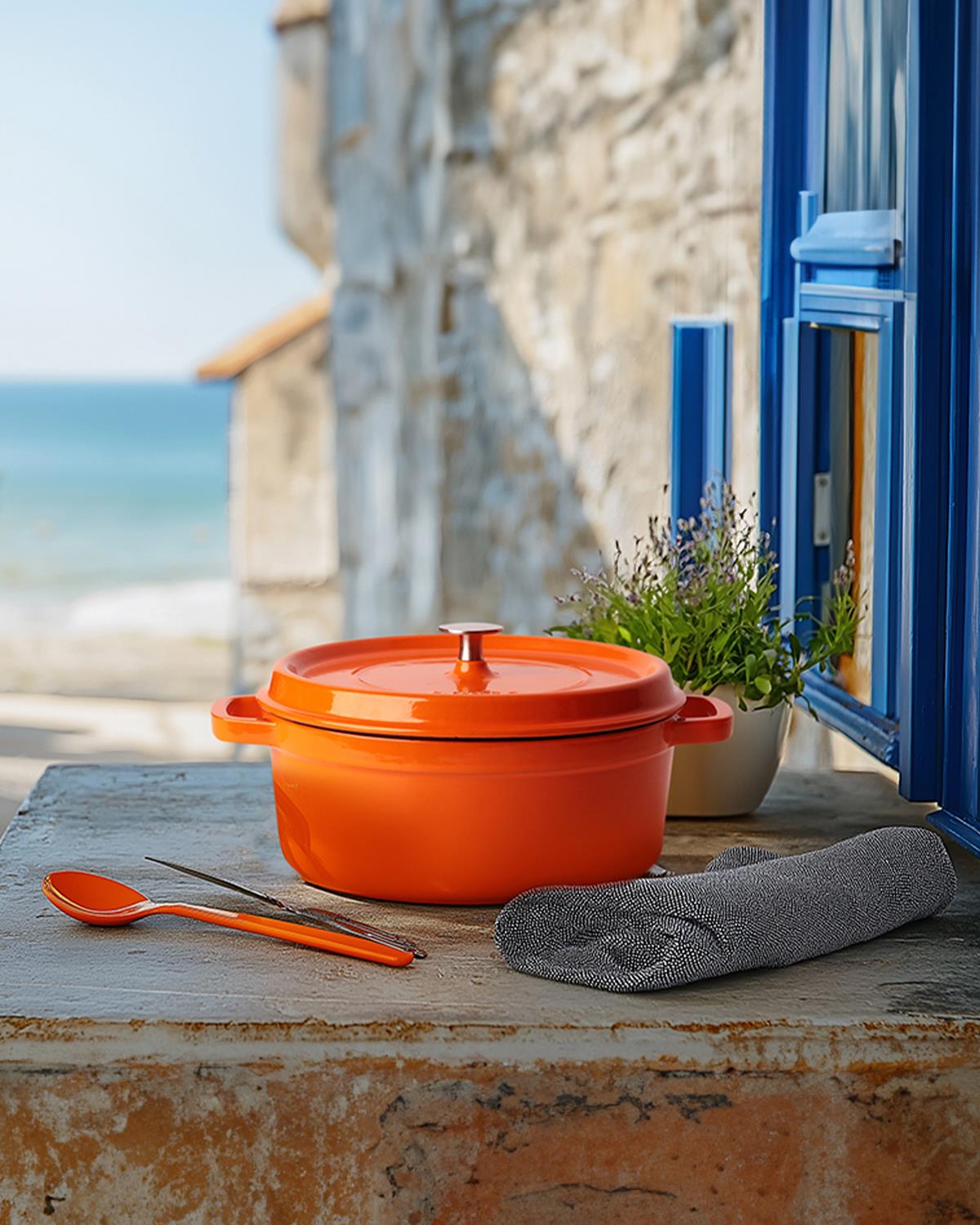 Hecha Demir Döküm Tencere Turuncu