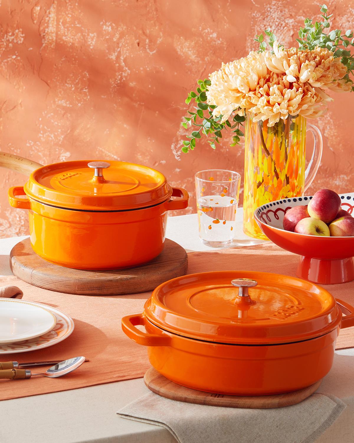 Hecha Demir Döküm Tencere Turuncu