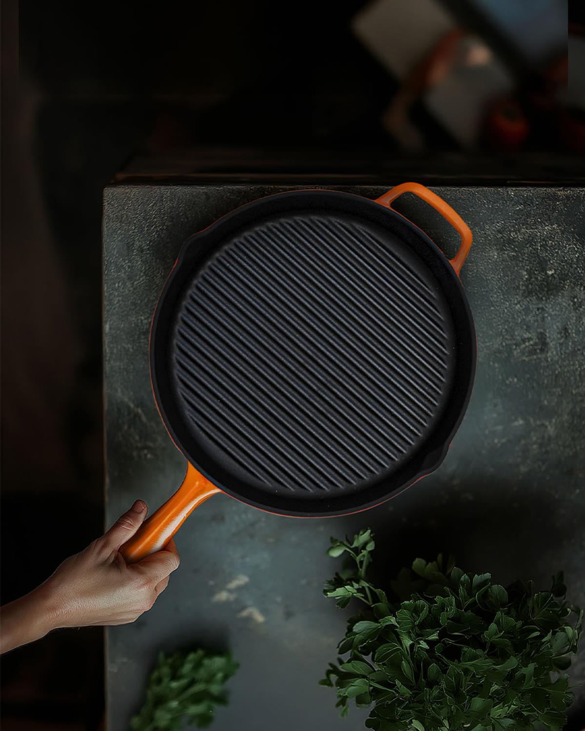 Hecha Demir Döküm Tencere Turuncu