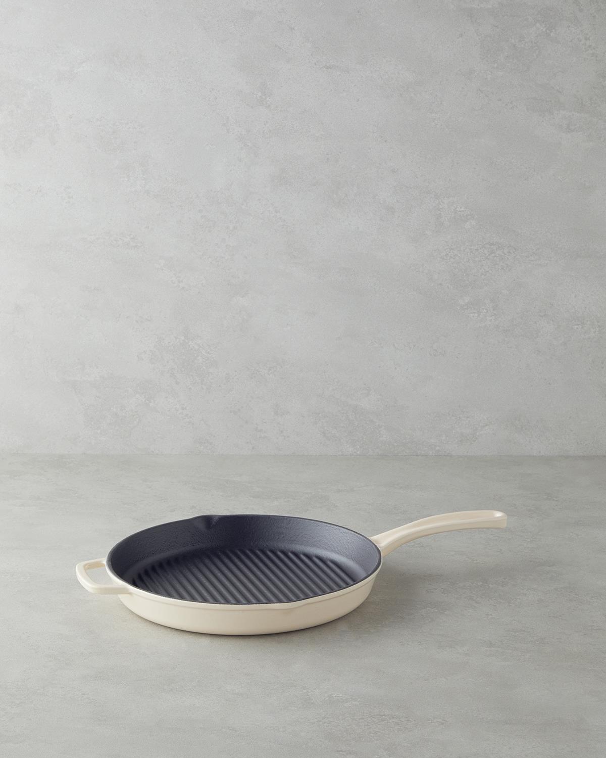 Hecha Demir Döküm Yuvarlak Grill Tava 28x4 cm Krem