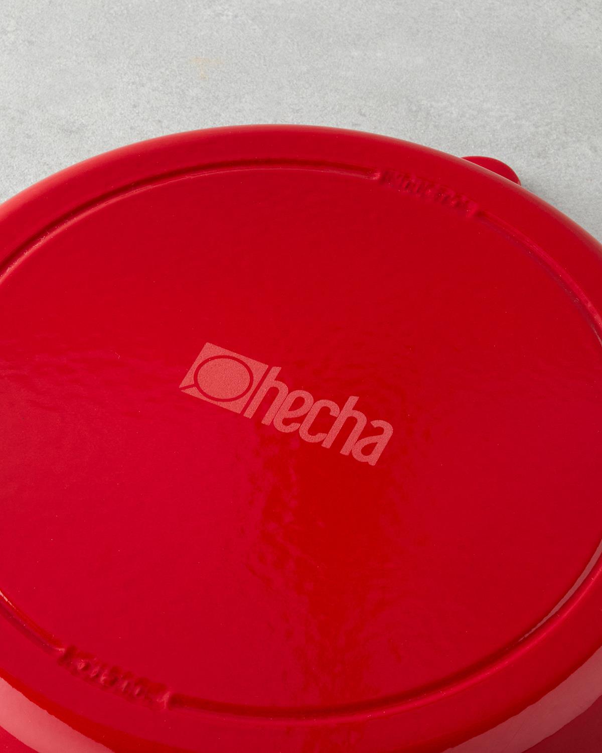 Hecha Demir Döküm Yuvarlak Tava Kırmızı