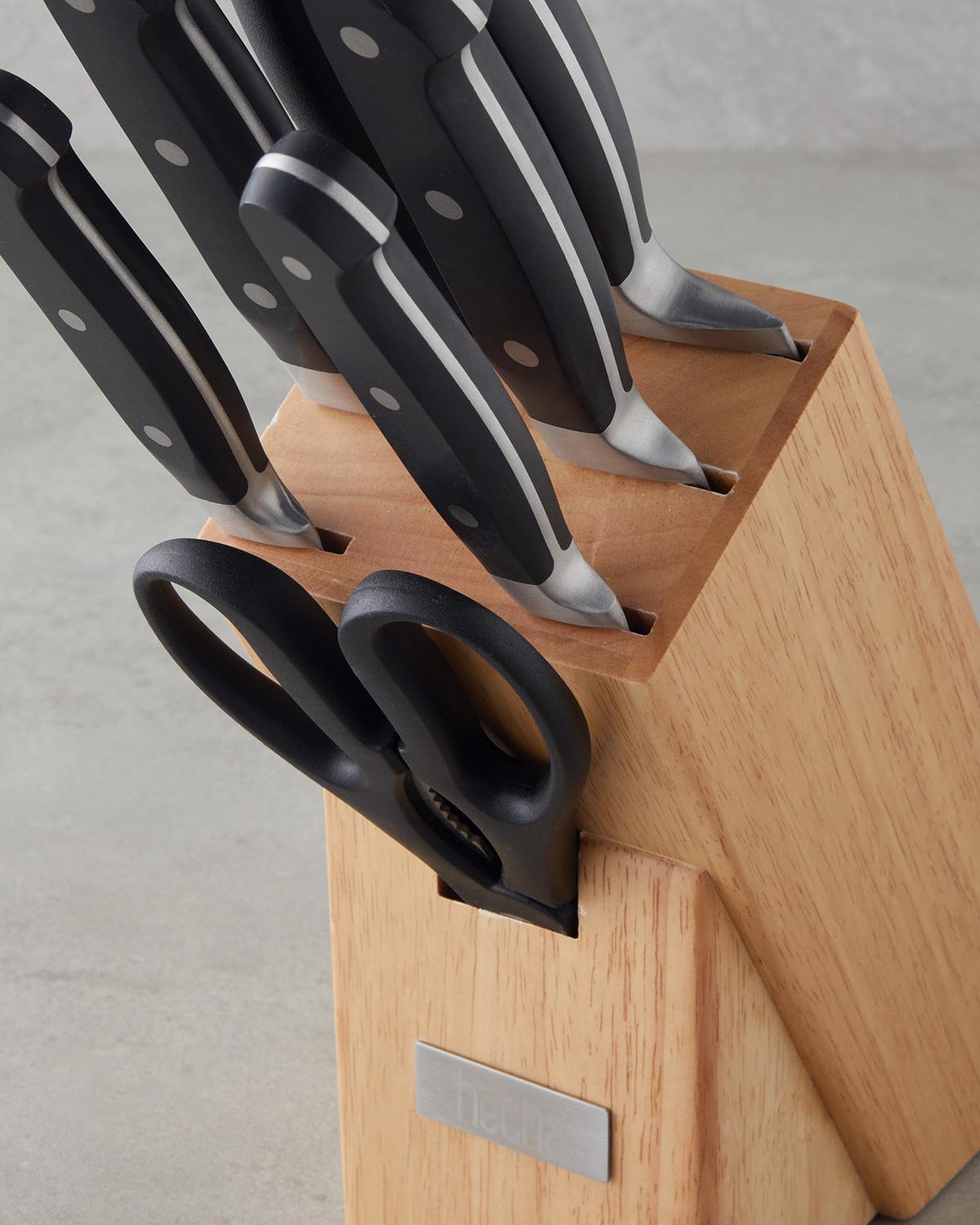 Hecha Master Paslanmaz Çelik 8 Parça Bıçak 34.5x34x33.5x24.5x21 cm Siyah