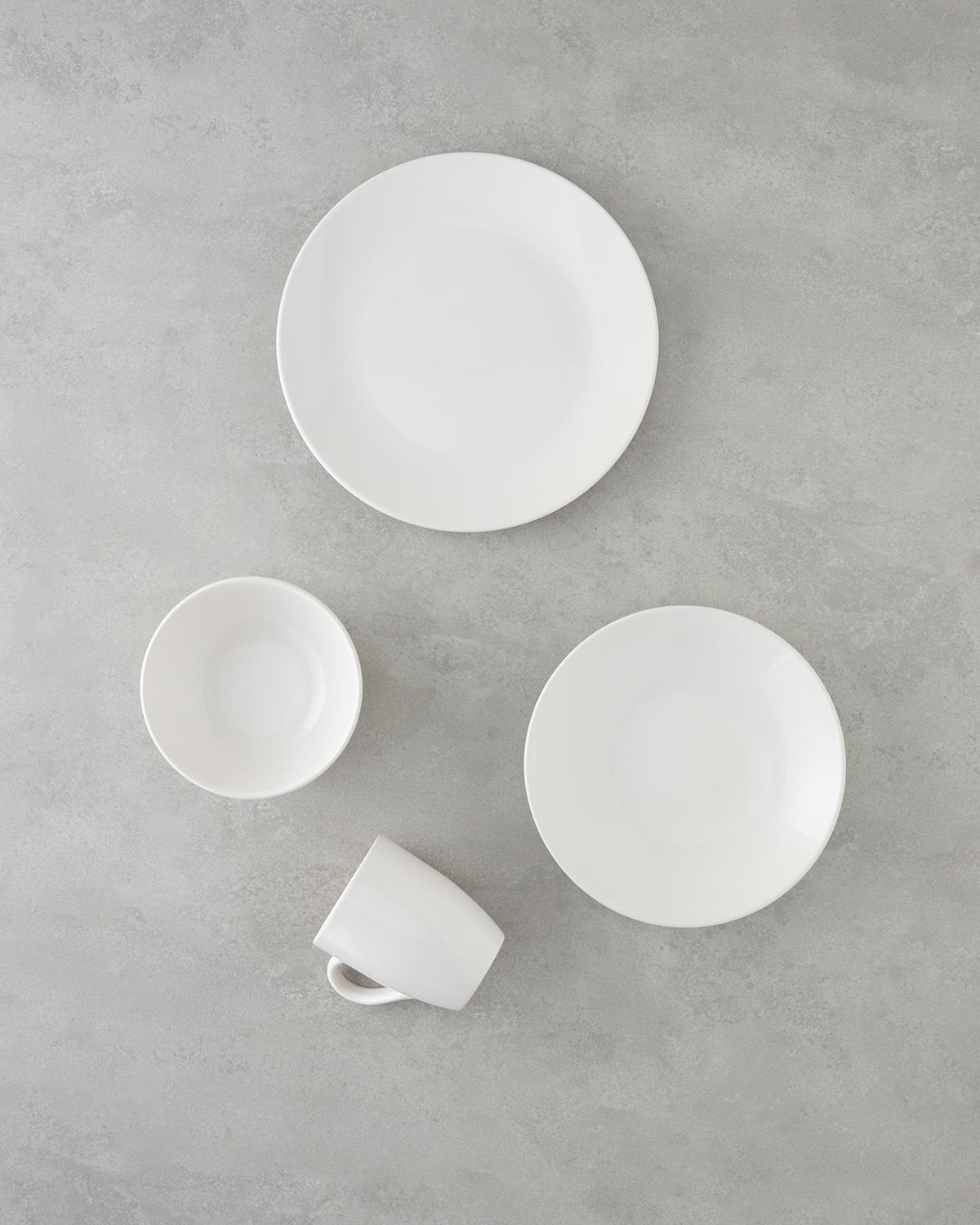 Hecha Seramik Yemek Takımı 4 Parça Tek Kişilik Krem