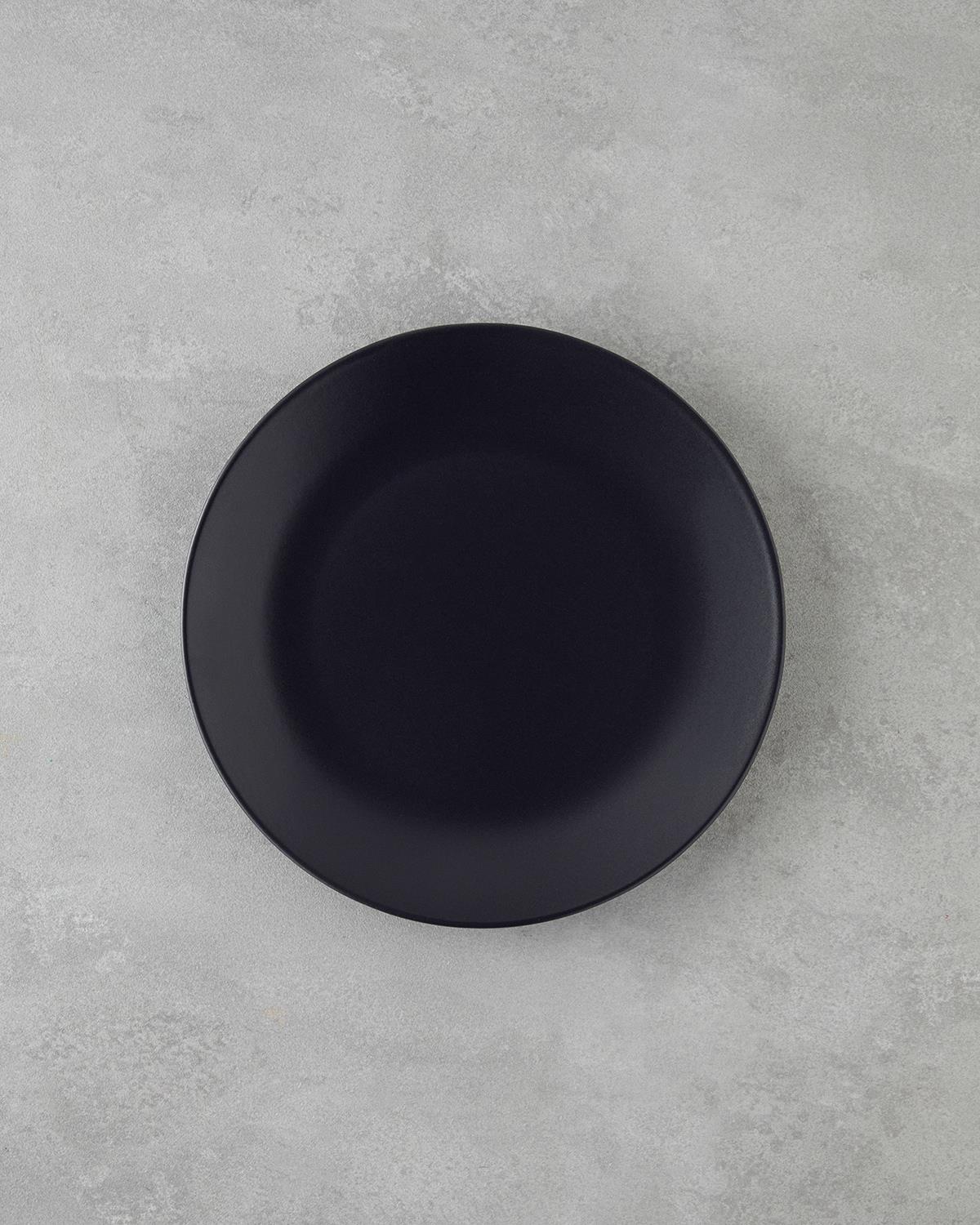 Hecha Seramik Yemek Takımı 4 Parça Tek Kişilik Siyah