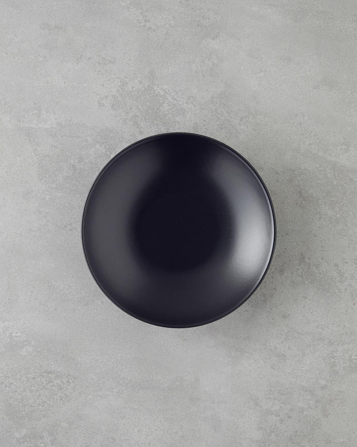 Hecha Seramik Yemek Takımı 4 Parça Tek Kişilik Siyah