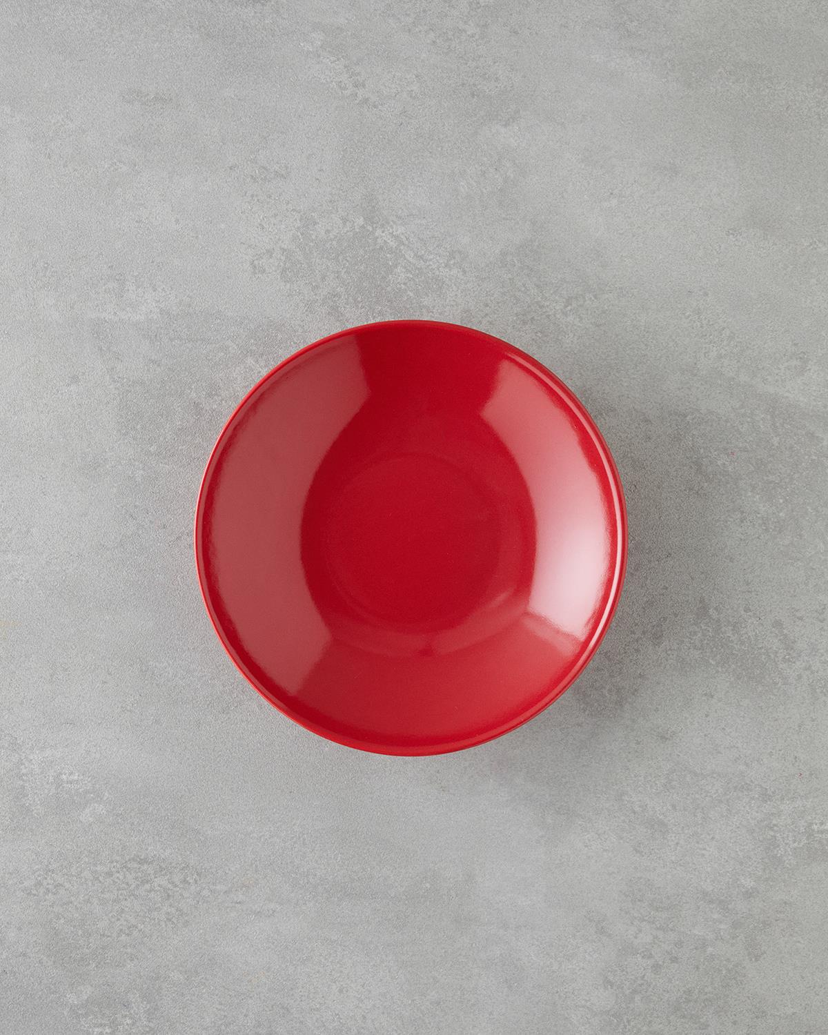 Hecha Seramik Yemek Takımı 4 Parça Tek Kişilik Kırmızı