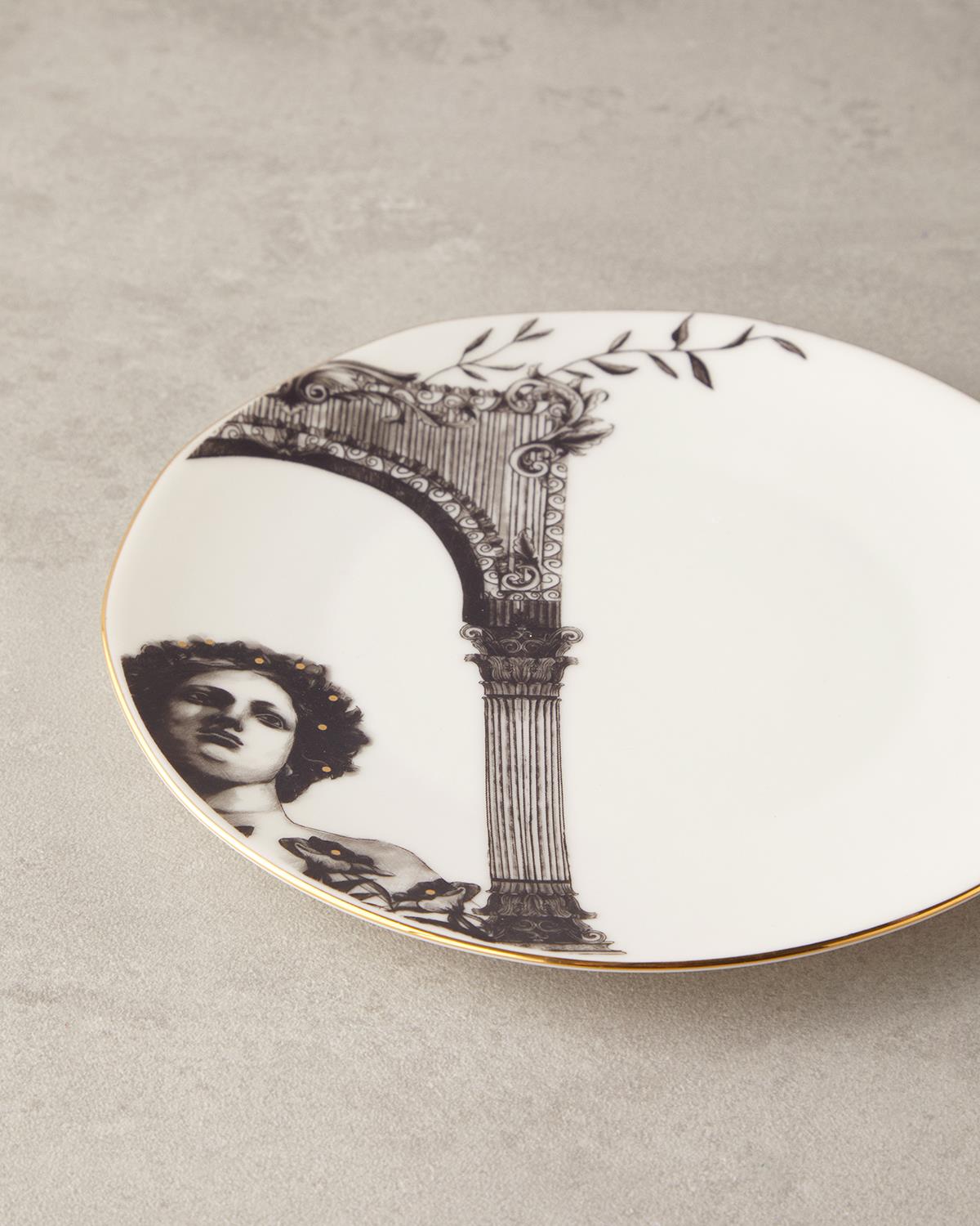 Hera Porselen Pasta Tabağı 21 cm Gold