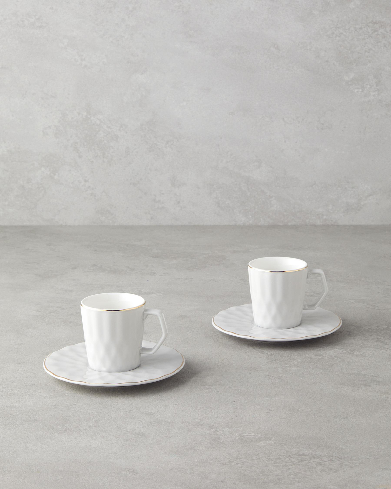 Hestia New Bone China 4 Parça 2 Kişilik Kahve Fincan Takımı Gri