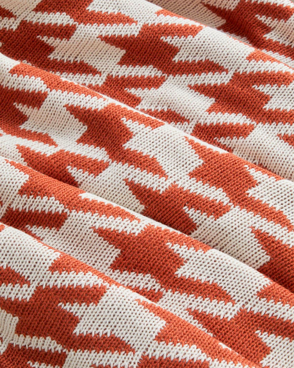 Houndstooth Koltuk Şalı 130x170 cm Turuncu