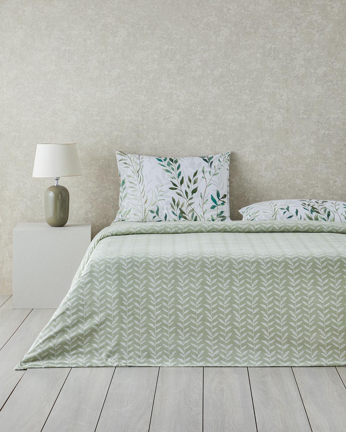 Ivy Breeze Pamuk Tek Kişilik Nevresim Takımı 160x220 cm Yeşil