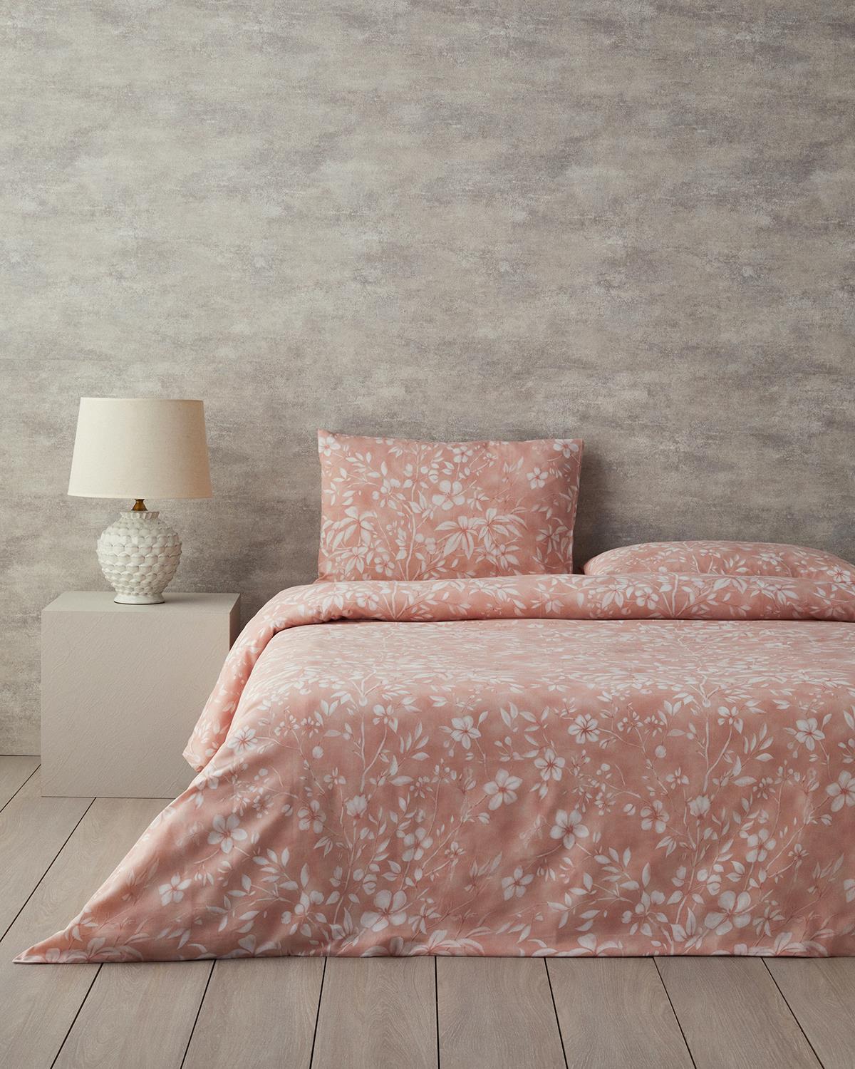 Ivy Flowers Tek Kişilik Nevresim Takımı Gül Kurusu