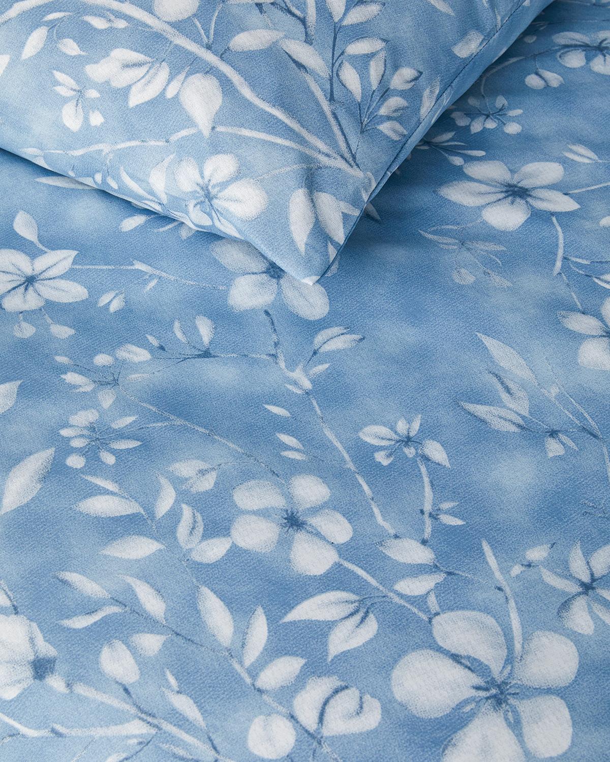 Ivy Flowers Tek Kişilik Nevresim Takımı Mavi